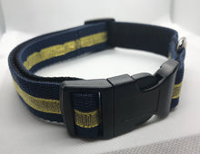 Load image into Gallery viewer, Gold and Blue dog collar