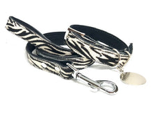 Load image into Gallery viewer, ZEBRA - Zebra print dog collar &amp; lead set
